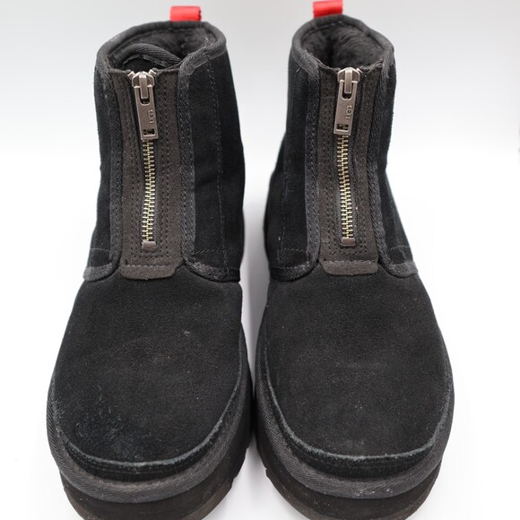 UGG NEUMEL Women's US 9.5 Zip Platform Suede Booties Black - Picture 3 of 9